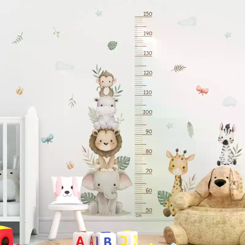 /PFU/子供の成長チャートステッカー ジャングルアニマル身 - Baby Nursery Jungle Wallpaper のレビューと価格