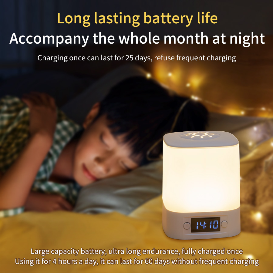 LED テーブルランプ USB 充電式 時間表示付き時計 タ - Baby Nursery Night Light のレビューと価格