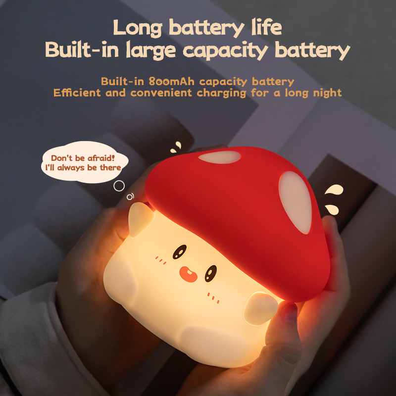 キノコナイトライト LED 充電式 USB テーブルランプデ - Baby Nursery Night Light のレビューと価格