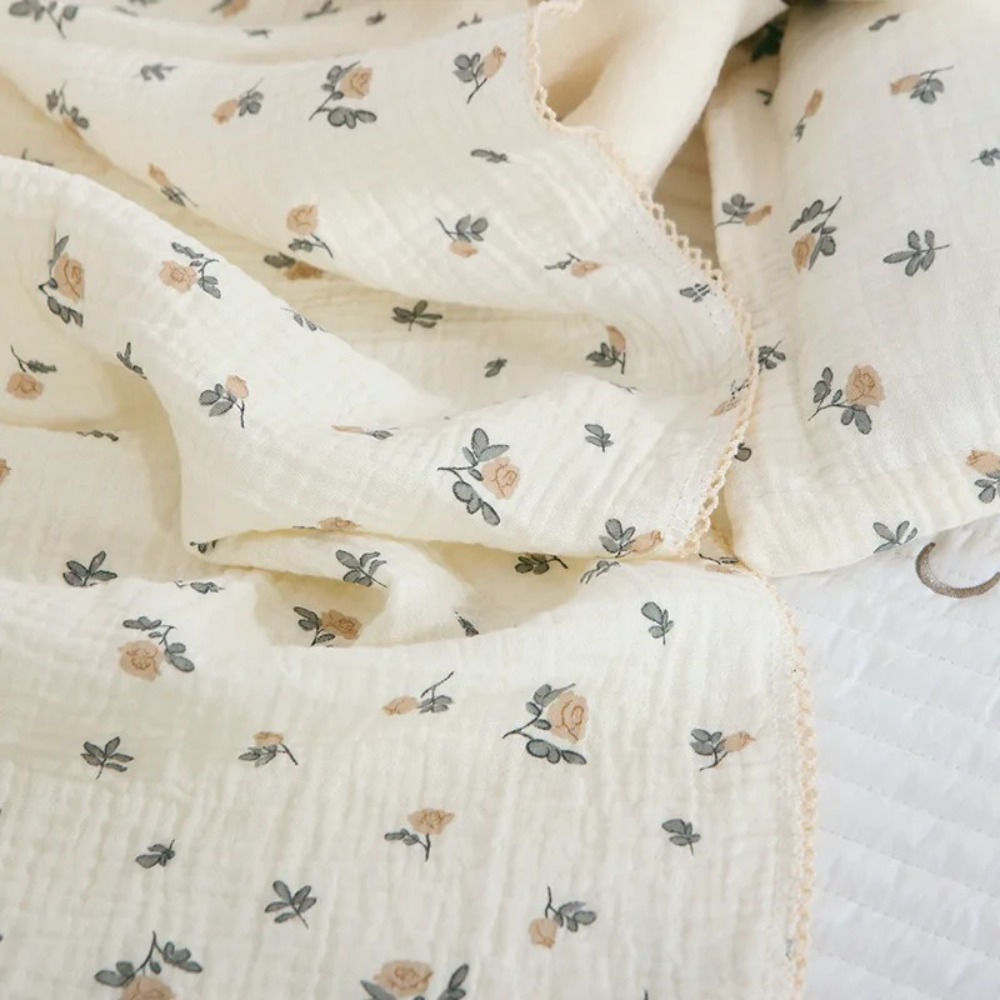 ソフト花柄モスリンベビーブランケット綿 2 層ベビーおくるみ - Swaddle Blanket Muslin のレビューと価格