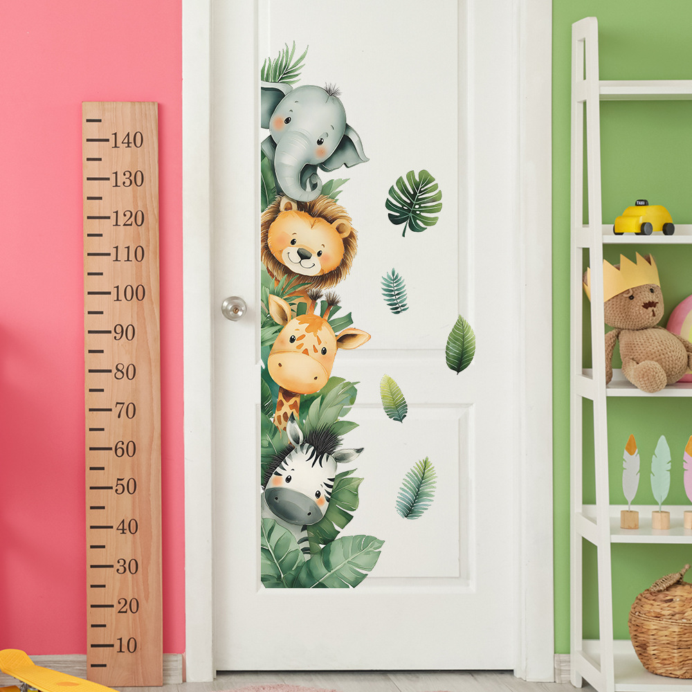 ジャングル動物象キリン壁ドアステッカー自己粘着子供部屋ベビー - Baby Nursery Jungle Wallpaper のレビューと価格