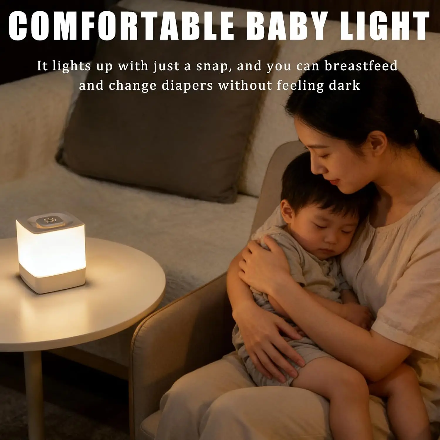 LEDナイトライトベッドサイドランプ、タッチリモコン付きポー - Baby Nursery Night Light のレビューと価格