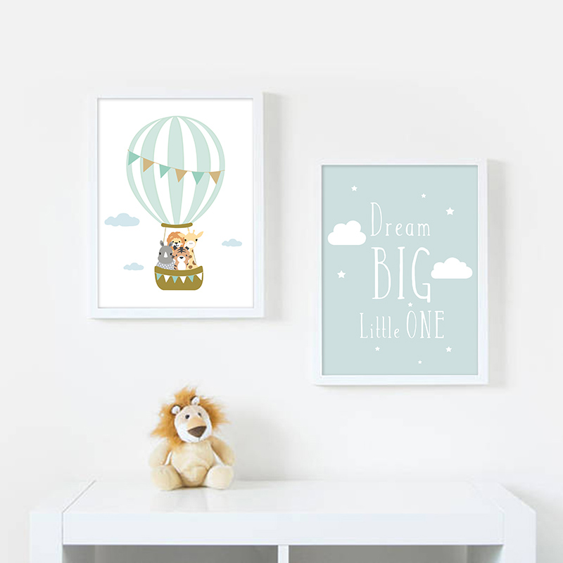 バルーンムーン保育園ポスター壁アートキャンバスプリントドリー - Baby Nursery Quotes のレビューと価格
