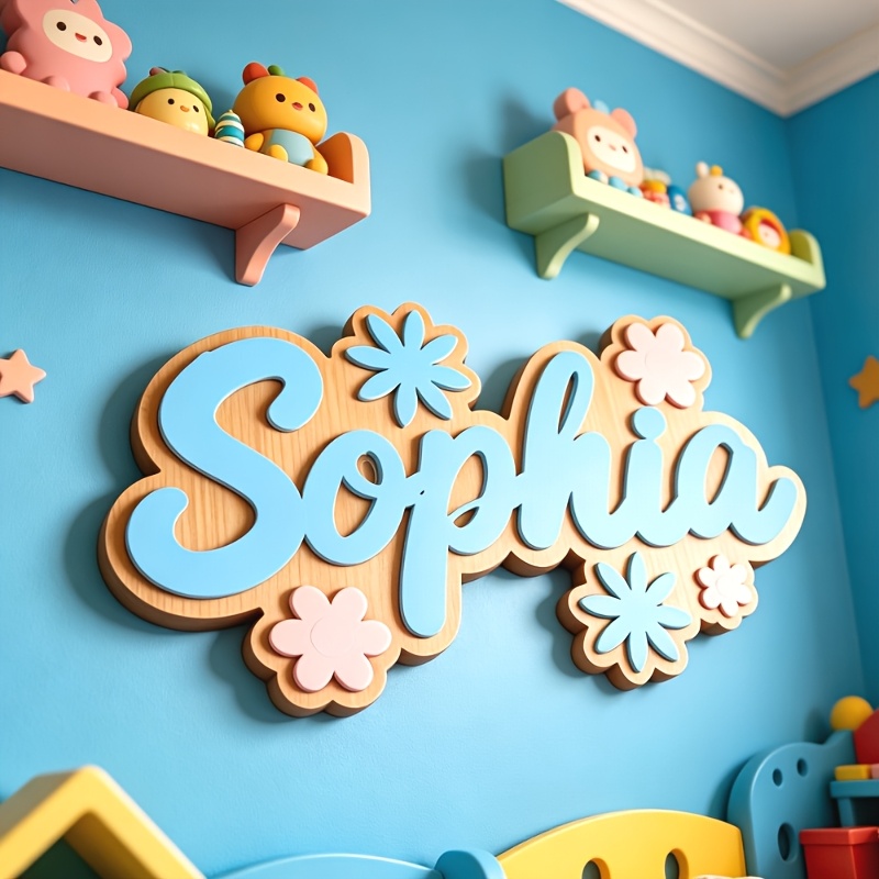 パーソナライズされた花柄の名前入りルームサイン、カスタマイズ - Baby Nursery Sign のレビューと価格