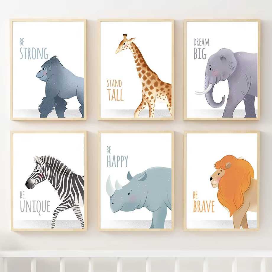 心に強く訴える引用保育園壁アート壁画象キリンライオンサイキャ - Baby Nursery Quotes のレビューと価格