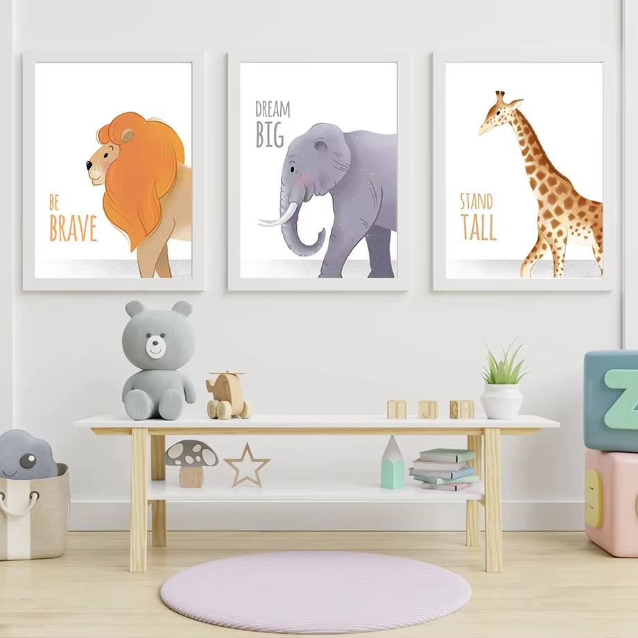 心に強く訴える引用保育園壁アート壁画象キリンライオンサイキャ - Baby Nursery Quotes のレビューと価格