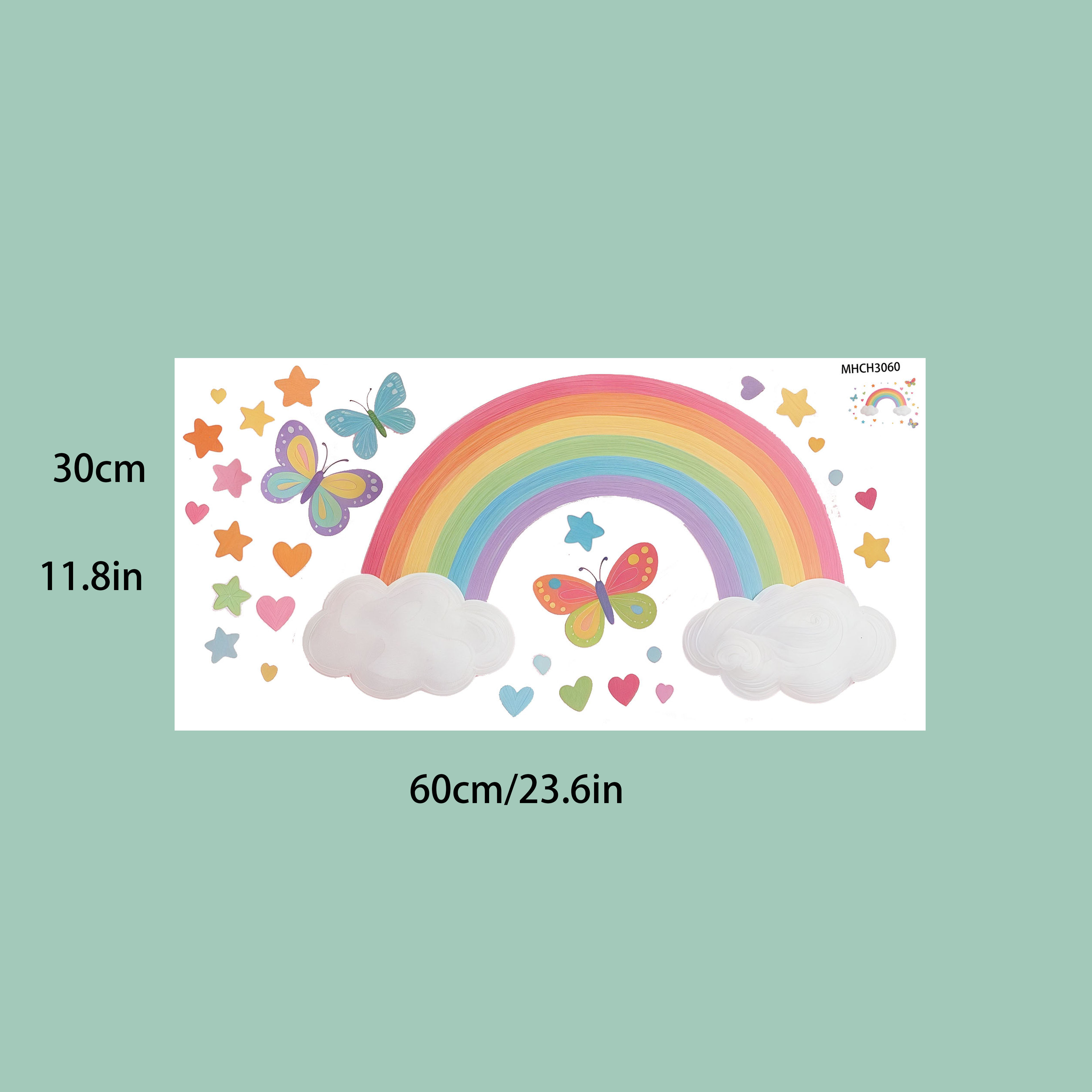 クリエイティブ漫画マンガ虹蝶かわいいおとぎ話スタイルステッカ - Baby Nursery Vinyl のレビューと価格