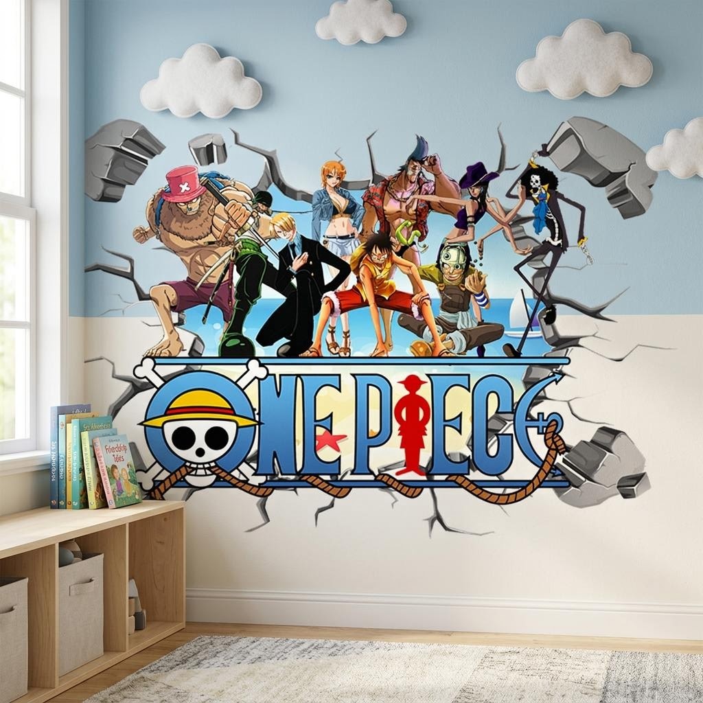 漫画ワンピースルフィ 3D ウォールステッカー子供部屋の装飾 - Baby Nursery Vinyl のレビューと価格