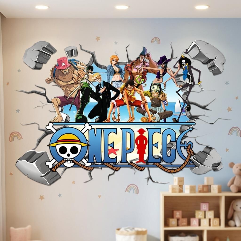 漫画ワンピースルフィ 3D ウォールステッカー子供部屋の装飾 - Baby Nursery Vinyl のレビューと価格