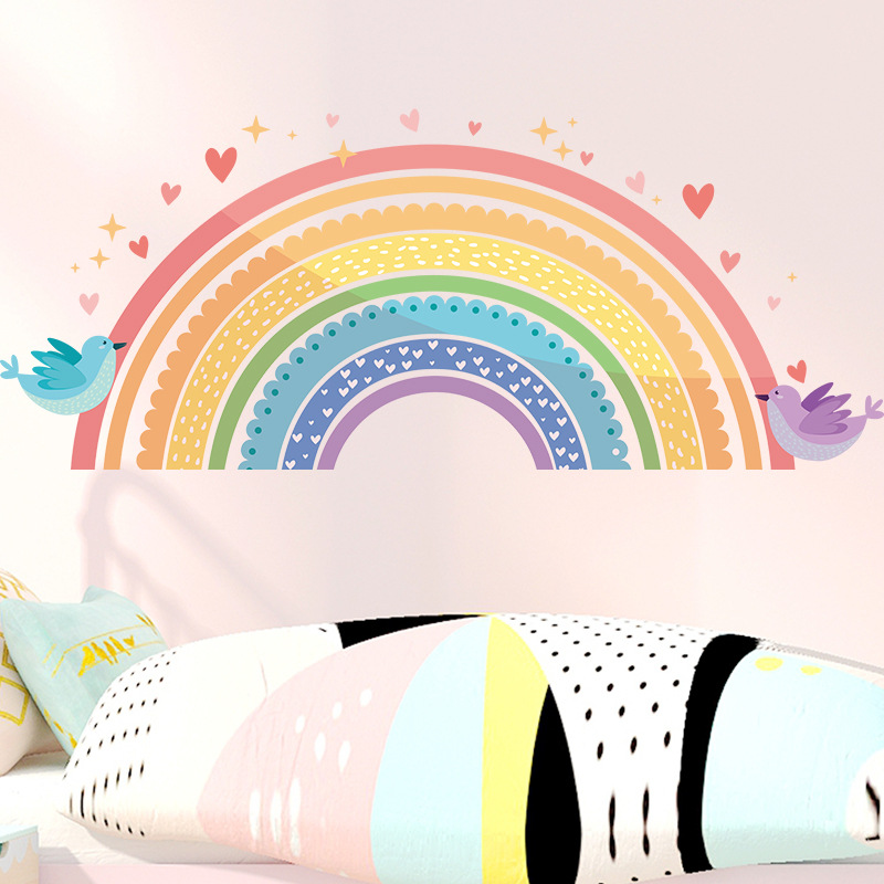 カラフルな虹鳥愛ウォールステッカー子供部屋用キッズベビー保育 - Baby Nursery Package のレビューと価格