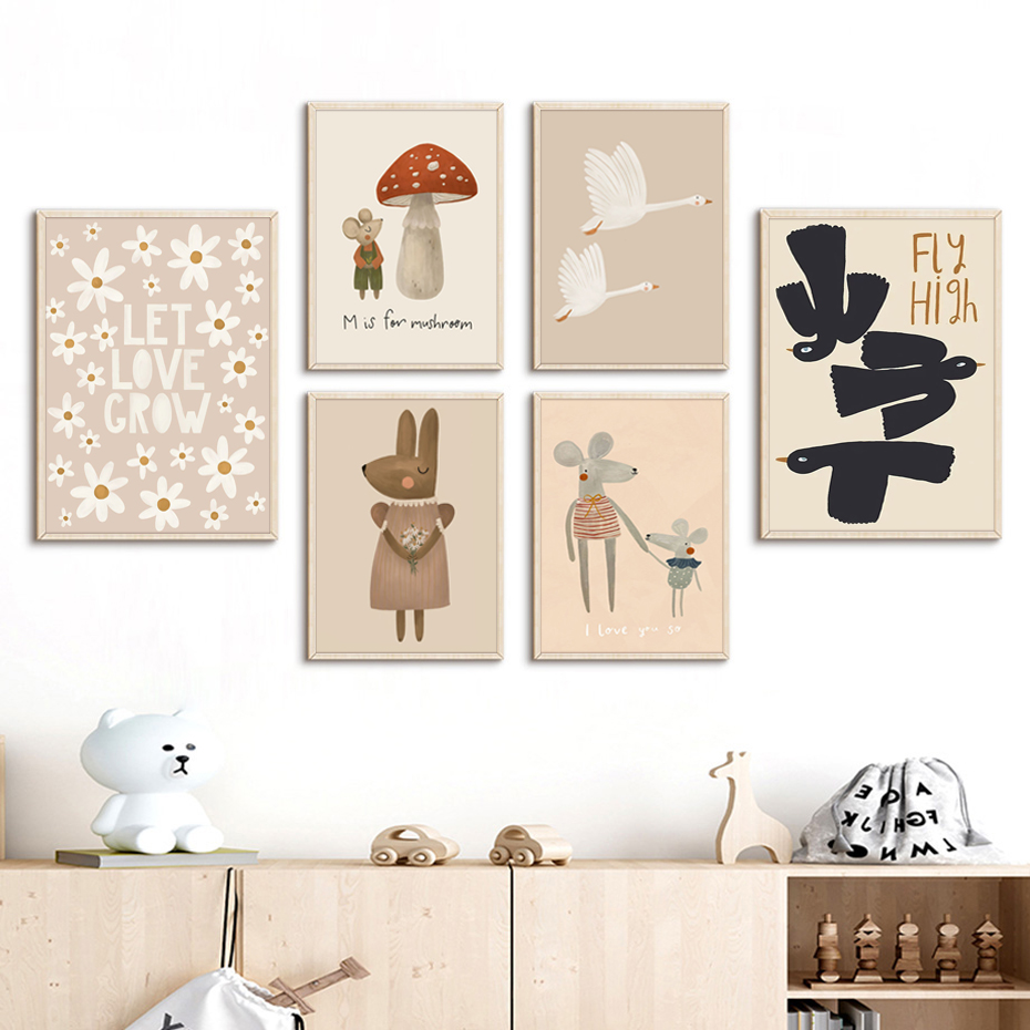 ボボボ-子供部屋の壁のポスター,キャンバスの絵,北欧のレトロ - Baby Nursery Frames のレビューと価格