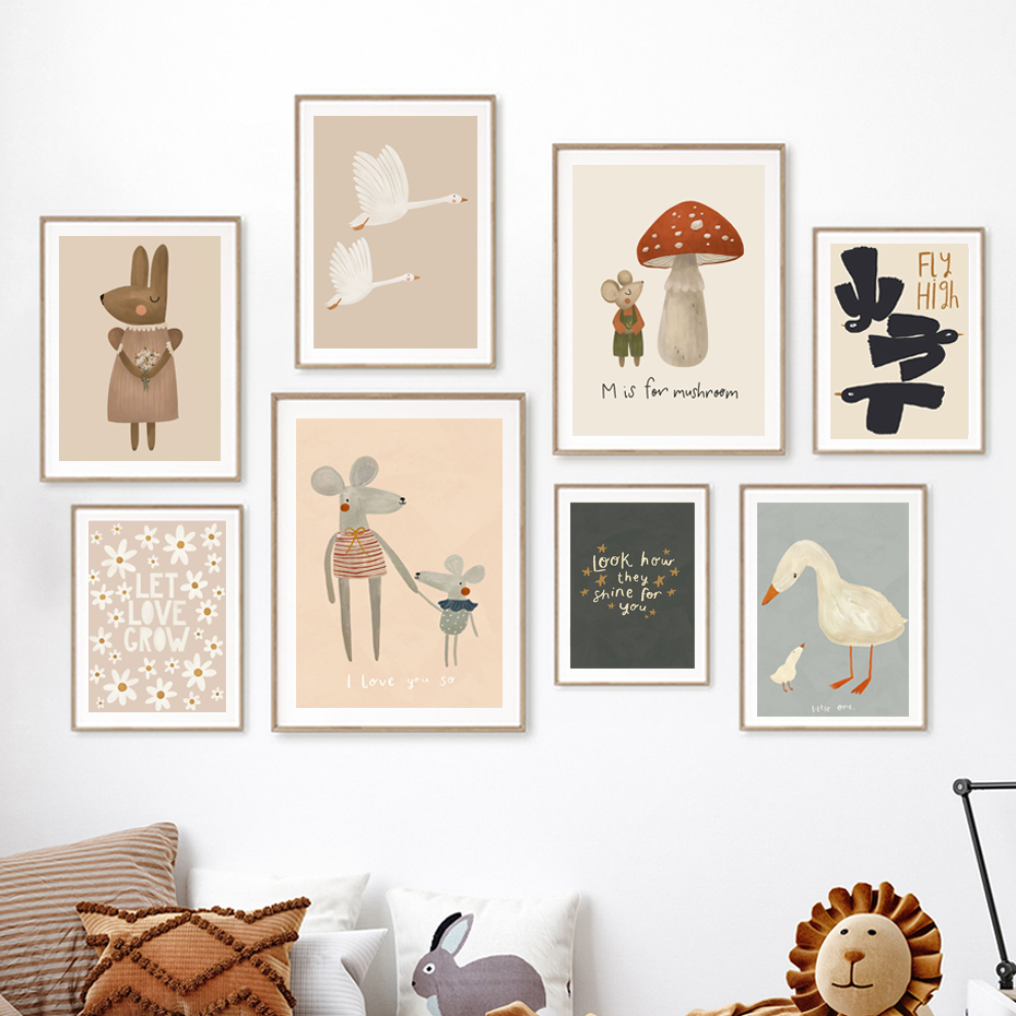 ボボボ-子供部屋の壁のポスター,キャンバスの絵,北欧のレトロ - Baby Nursery Frames のレビューと価格