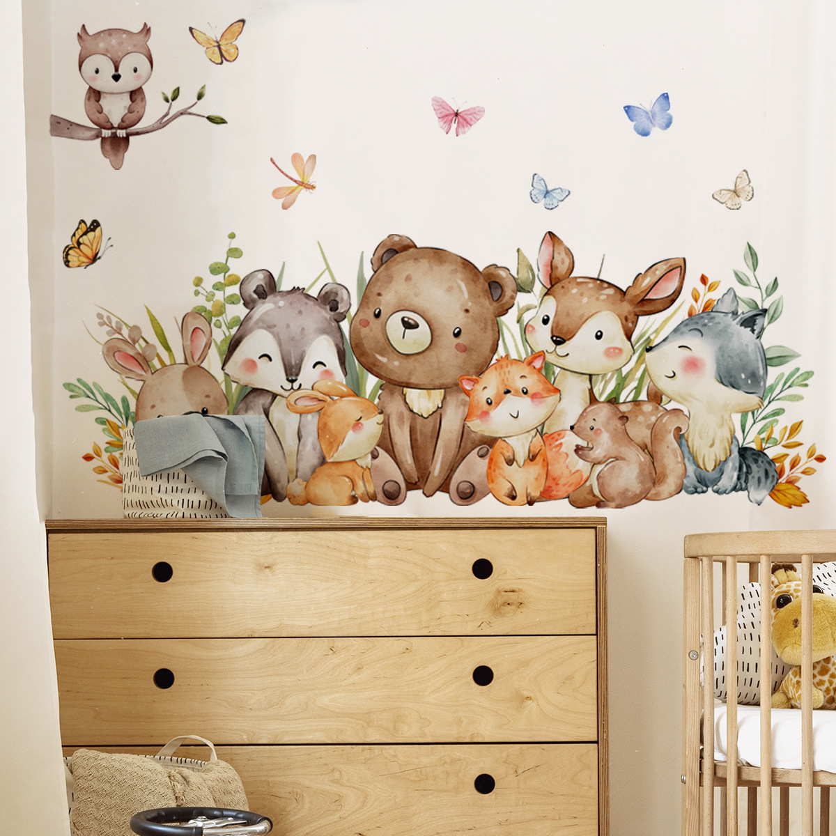 漫画のジャングルの動物の壁ステッカー ビニール製 かわいいク - Baby Nursery Jungle Wallpaper のレビューと価格