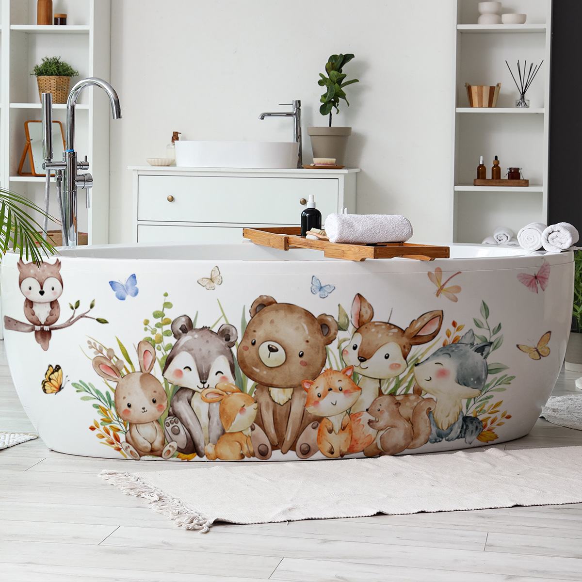 漫画のジャングルの動物の壁ステッカー ビニール製 かわいいク - Baby Nursery Jungle Wallpaper のレビューと価格