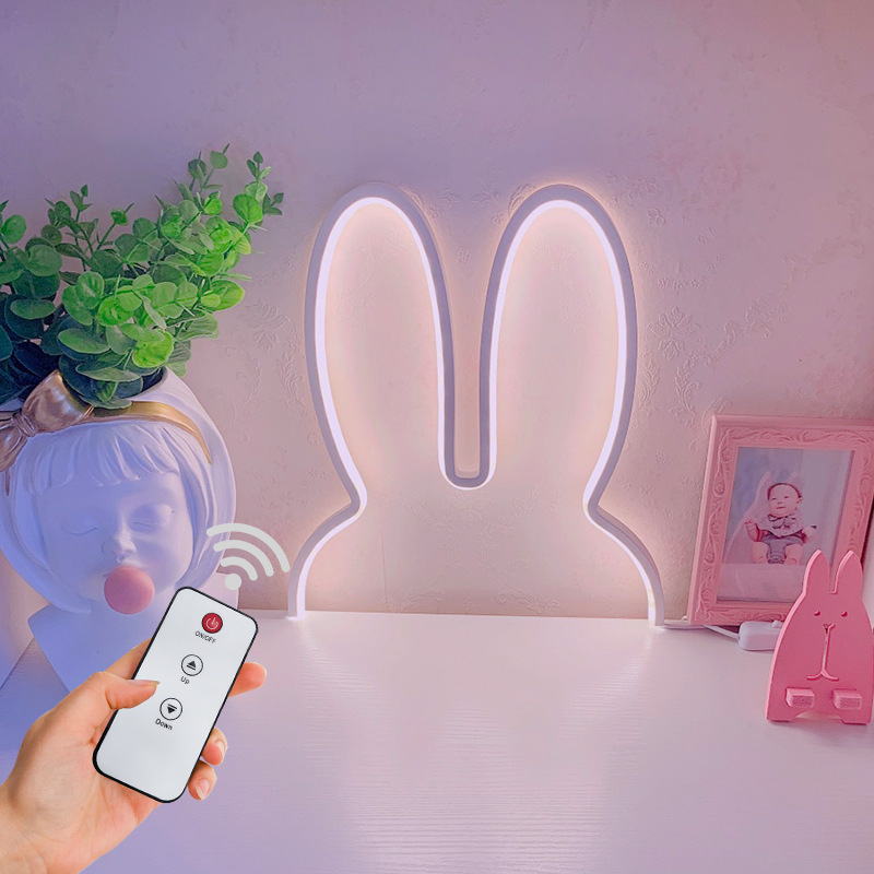 かわいいLEDウサギウォールライト、USB電源、ベビーデスク - Baby Nursery Night Light のレビューと価格