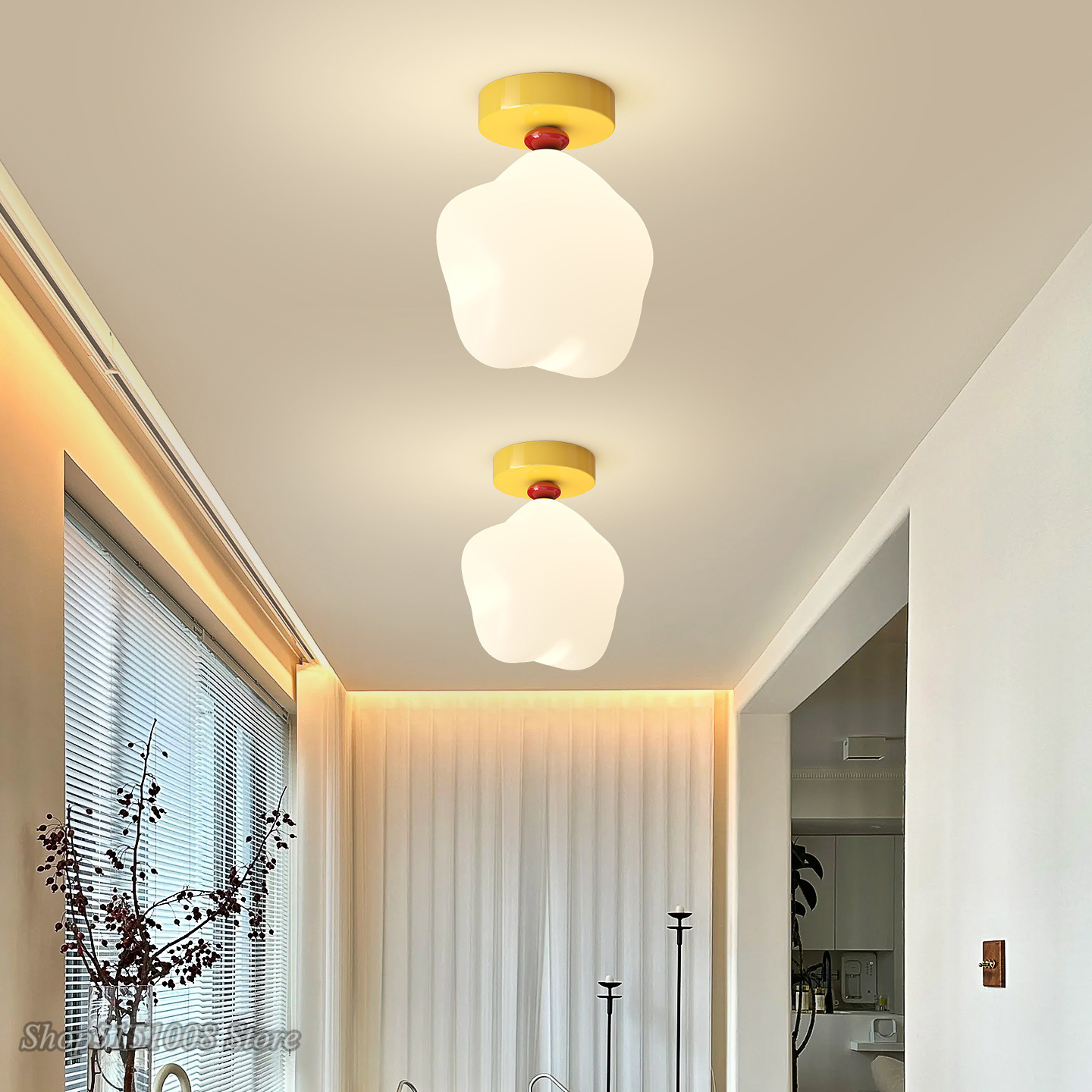 女の子男の子子供部屋 LED シーリングライト寝室の装飾ラン - Baby Nursery Yellow Walls のレビューと価格