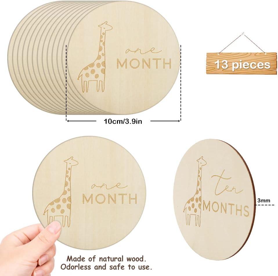 赤ちゃんの写真撮影用小道具 - ベビーギフトセット、12個入 - Milestone Card Set のレビューと価格