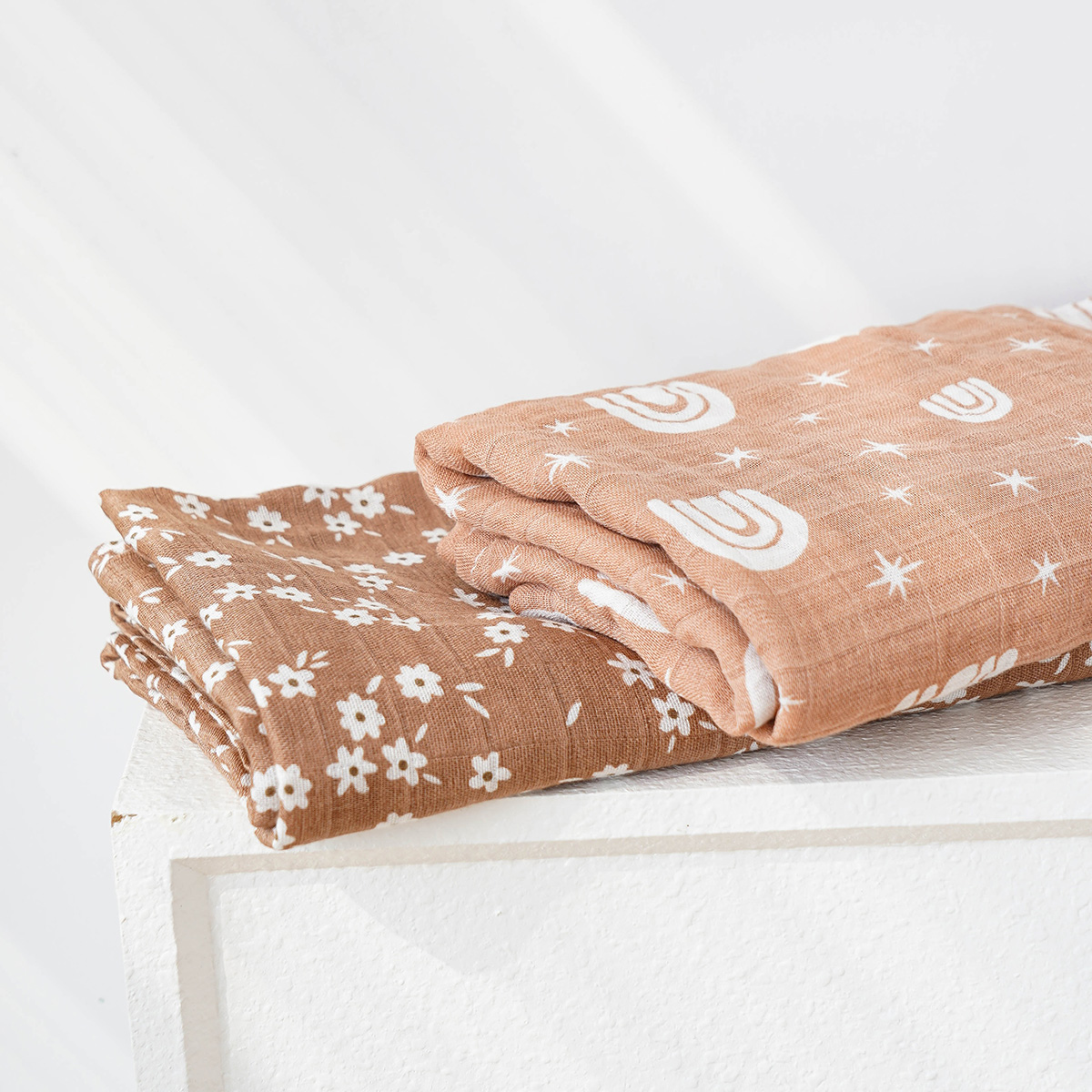120 × 110 センチメートル 2 層ベビーモスリンおく - Swaddle Blanket Muslin のレビューと価格