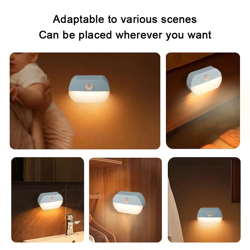 LED 人体感知ナイトライト寝室のベッドサイド通路ワードロー - Baby Nursery Night Light のレビューと価格