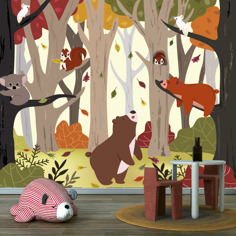 25+枚のカスタムピールアンドスティック壁紙、リビングルーム - Baby Nursery Jungle Wallpaper のレビューと価格