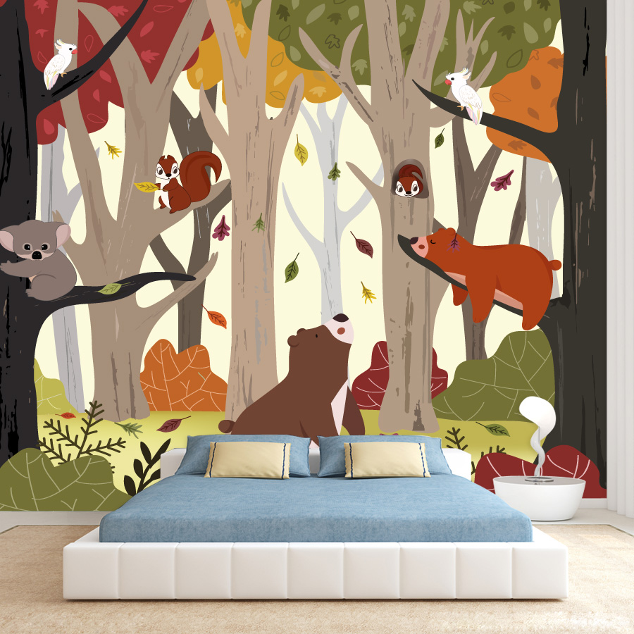25+枚のカスタムピールアンドスティック壁紙、リビングルーム - Baby Nursery Jungle Wallpaper のレビューと価格